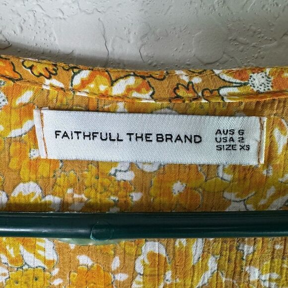 Faithfull the Brand Rafa Dress in Saffron Delphine Floral Size XS - Picture 5 of 11